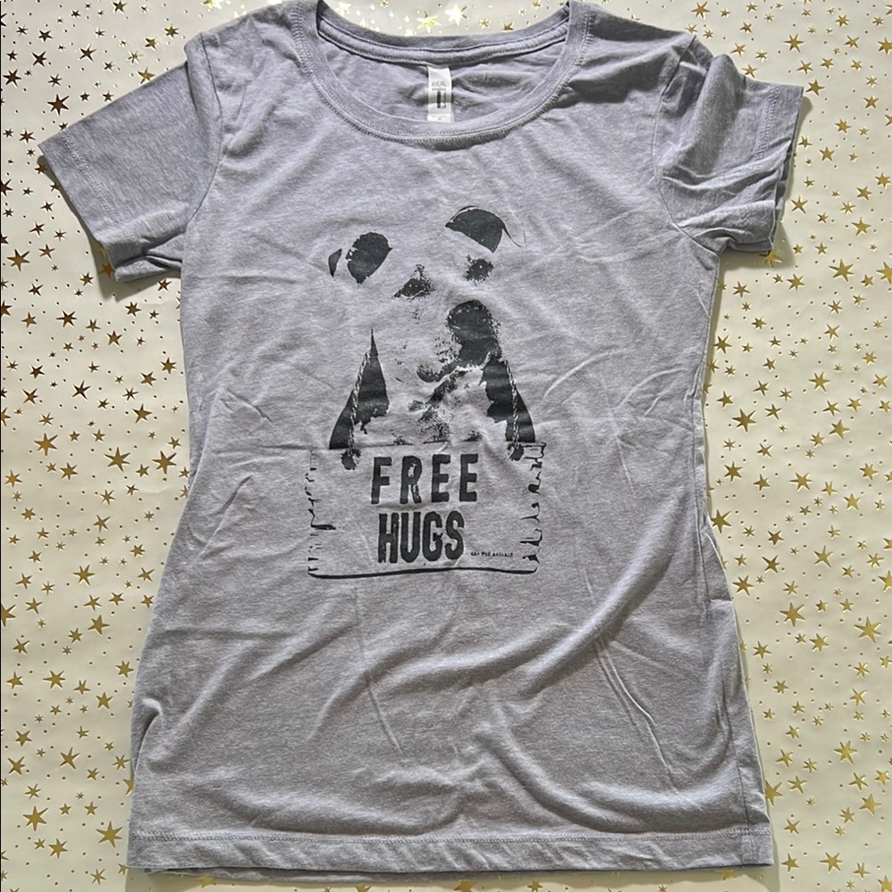 Fitted Gray Short Sleeve T-Shirt with Panda Design